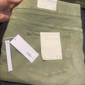 Olive Colored Straight Leg Jeans